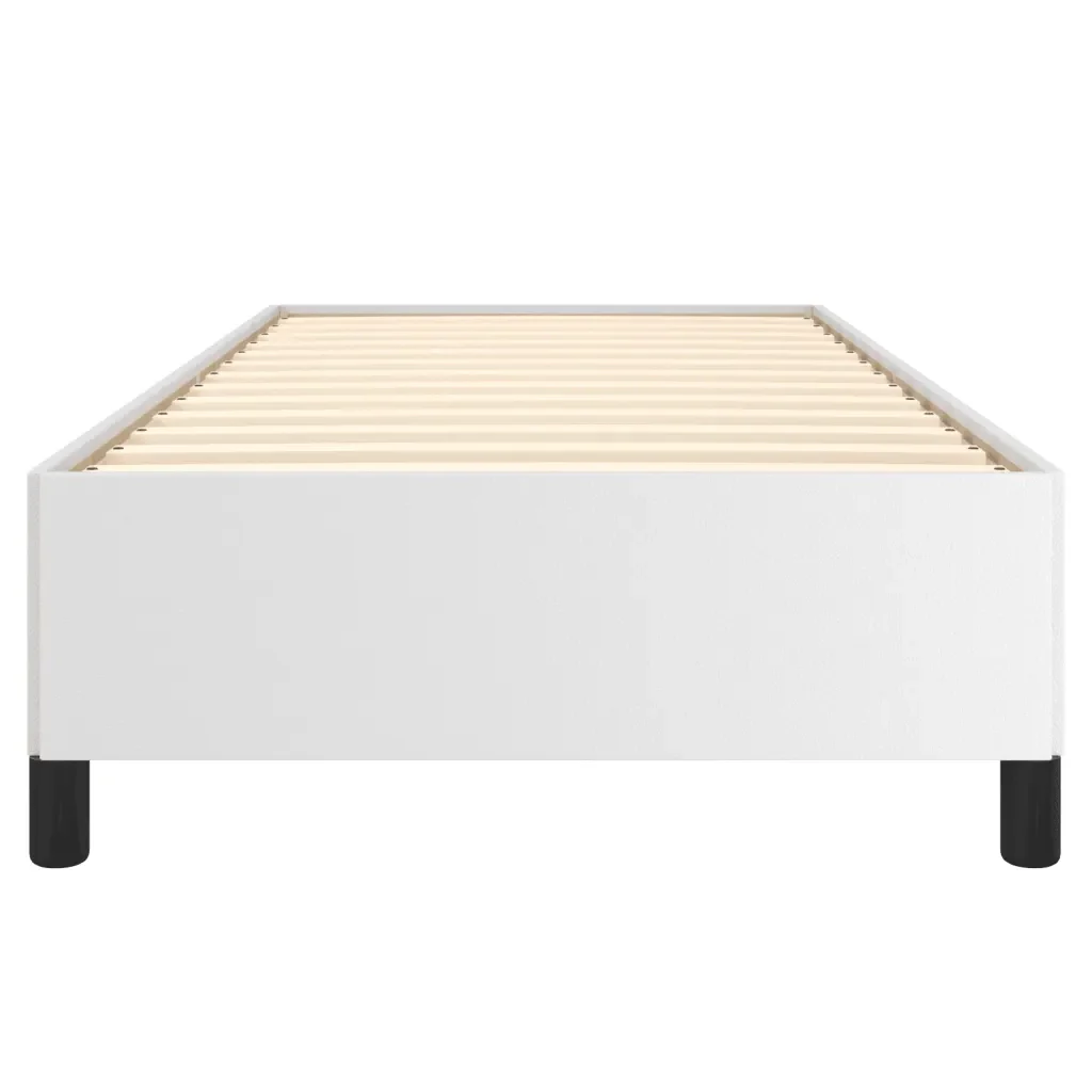 Letto singolo | Letto per adulti | Giroletto Bianco 90x190 cm in Similpelle - Image 5
