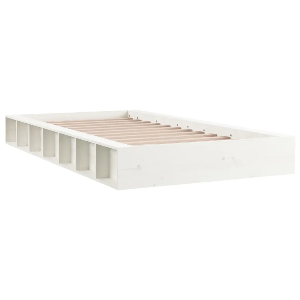 Letto singolo | Letto per adulti | Giroletto Bianco 90x190 cm Single in Legno Massello - Image 3