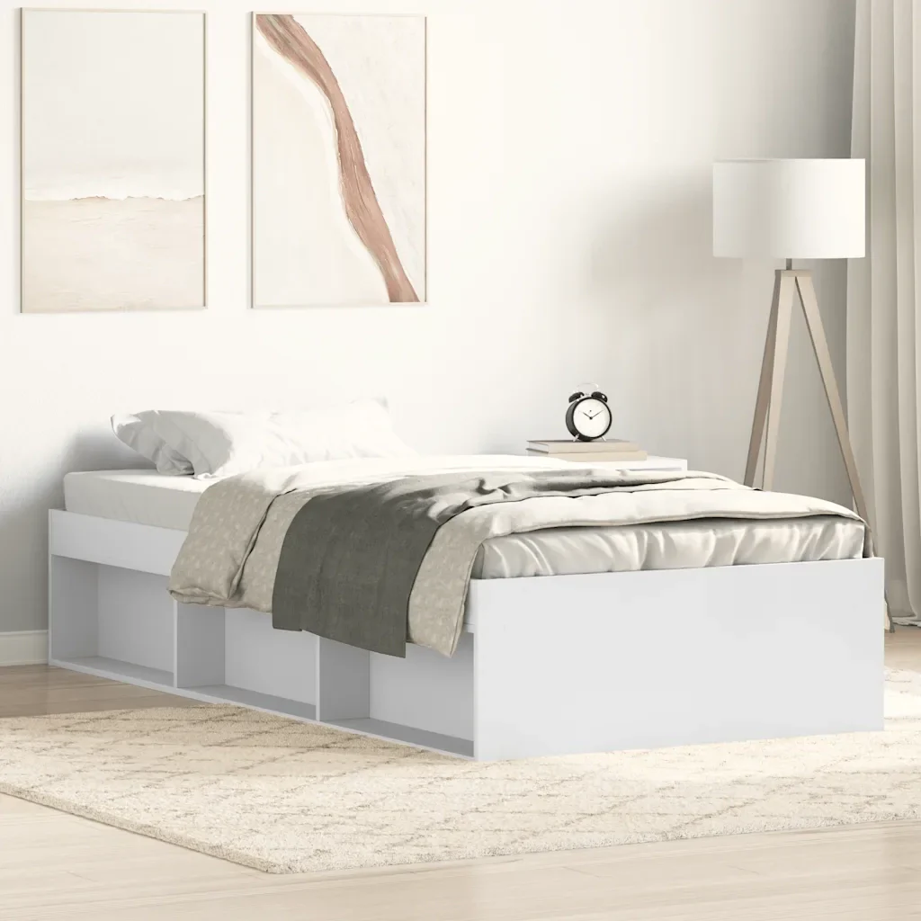 Letto singolo | Letto per adulti | Giroletto Bianco 90x200 cm - Image 2