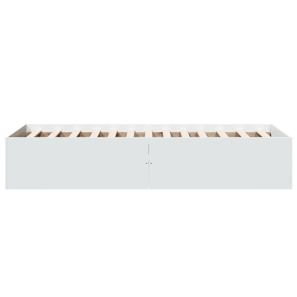 Letto singolo | Letto per adulti | Giroletto Bianco 90x200 cm in Legno Multistrato - Image 5