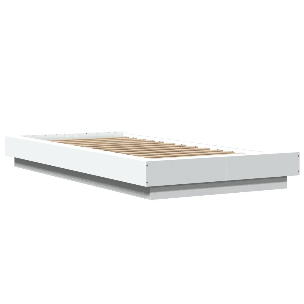 Letto singolo | Letto per adulti | Giroletto Bianco 90x200 cm in Legno Multistrato - Image 4