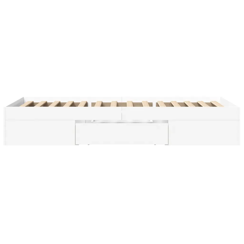 Letto singolo | Letto per adulti | Giroletto Bianco 90x200 cm in Legno Multistrato - Image 6