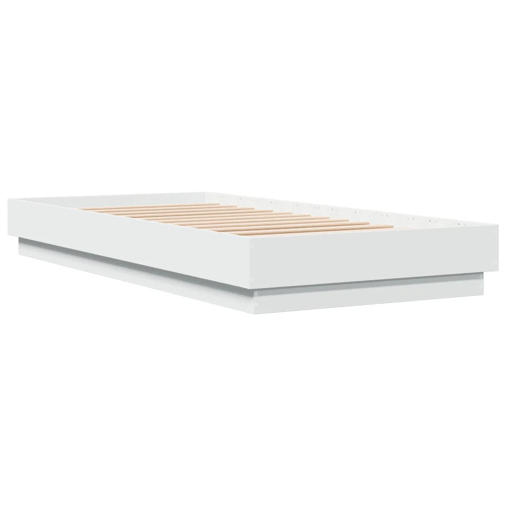 Letto singolo | Letto per adulti | Giroletto Bianco 90x200 cm in Legno Multistrato - Image 4