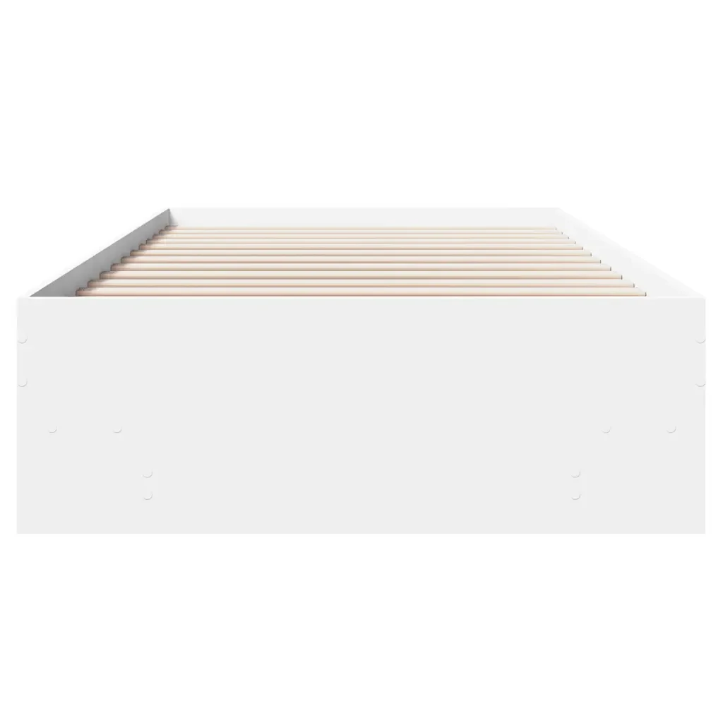 Letto singolo | Letto per adulti | Giroletto Bianco 90x200 cm in Legno Multistrato - Image 5