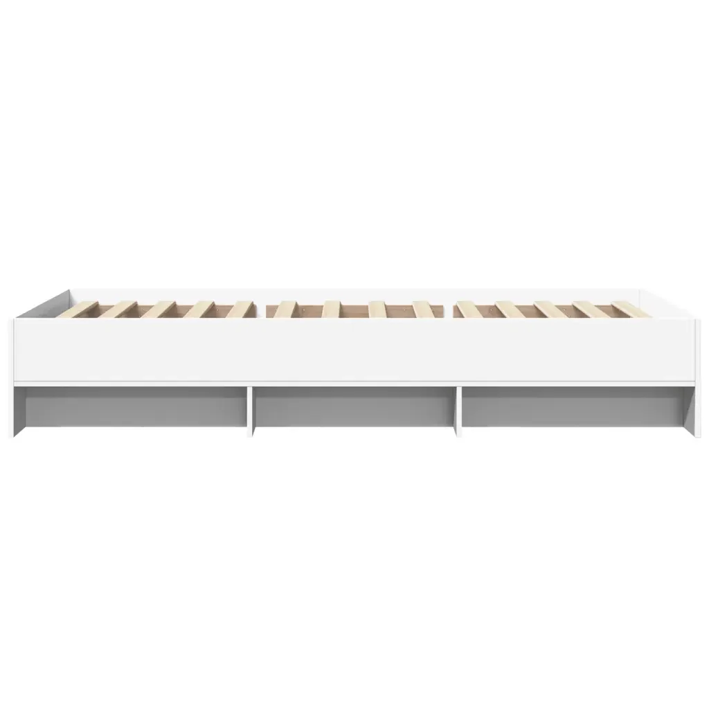 Letto singolo | Letto per adulti | Giroletto Bianco 90x200 cm in Legno Multistrato - Image 6