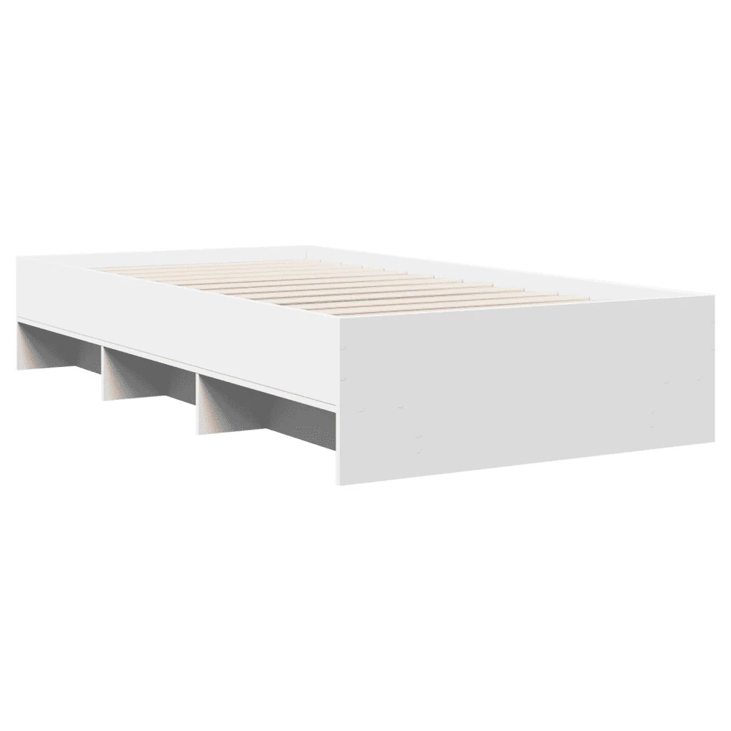 Letto singolo | Letto per adulti | Giroletto Bianco 90x200 cm in Legno Multistrato - Image 7
