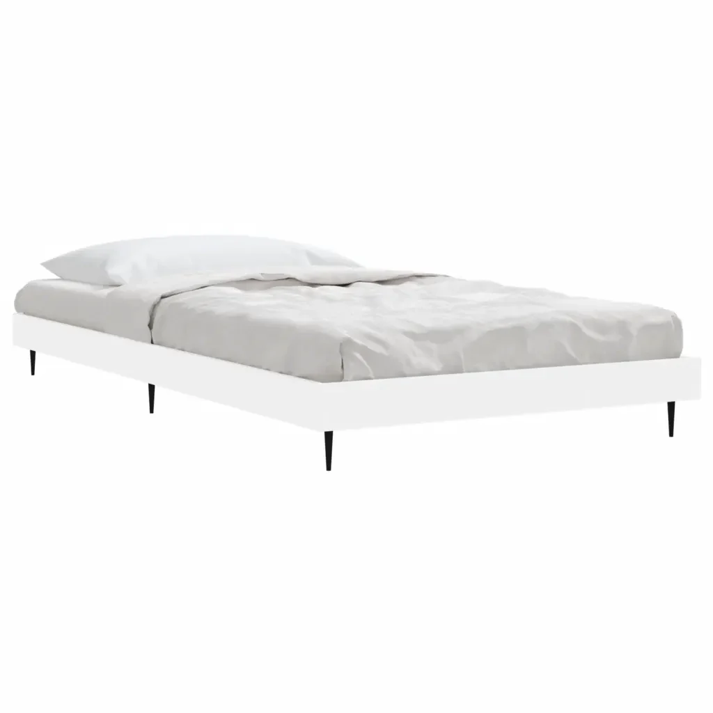 Letto singolo | Letto per adulti | Giroletto Bianco 90x200 cm in Legno Multistrato - Image 4
