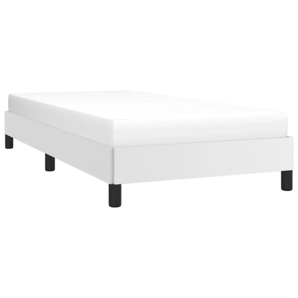 Letto singolo | Letto per adulti | Giroletto Bianco 90x200 cm in Similpelle - Image 3