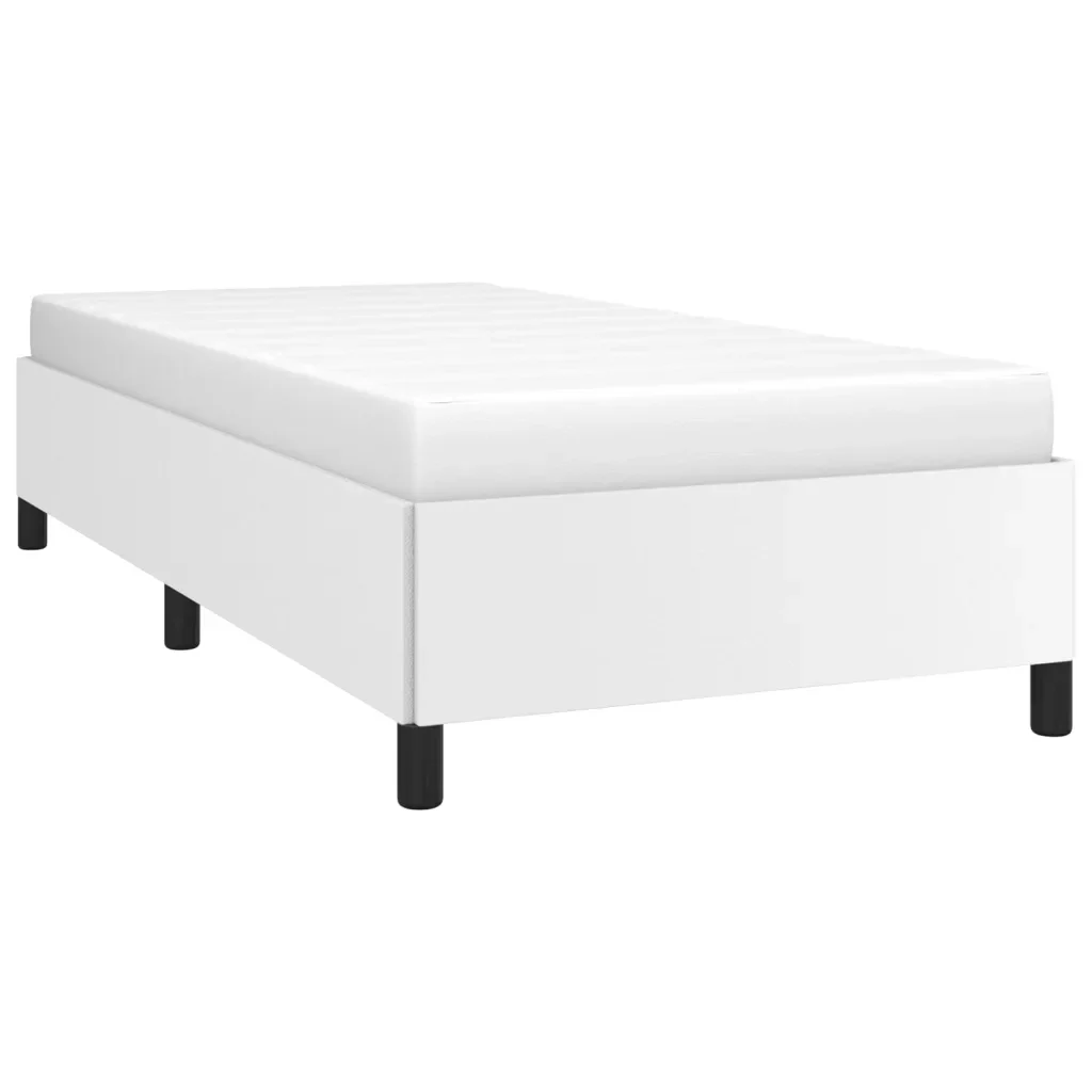 Letto singolo | Letto per adulti | Giroletto Bianco 90x200 cm in Similpelle - Image 4