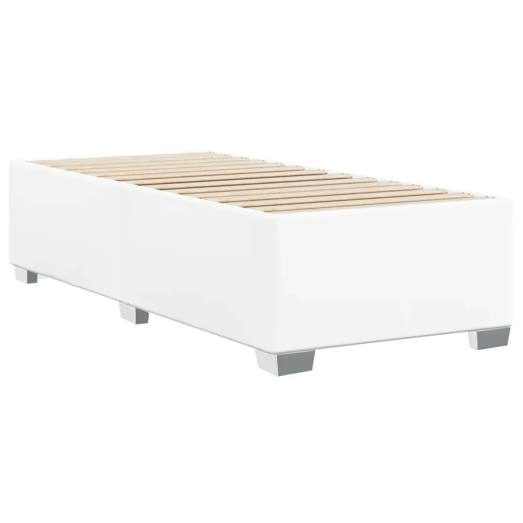 Letto singolo | Letto per adulti | Giroletto Bianco 90x200 cm in Similpelle - Image 6