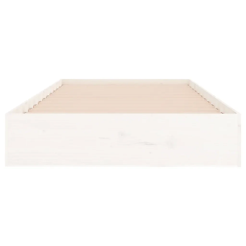 Letto singolo | Letto per adulti | Giroletto Bianco in Legno Massello 100x200 cm - Image 5