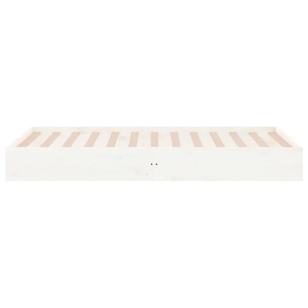 Letto singolo | Letto per adulti | Giroletto Bianco in Legno Massello 100x200 cm - Image 6