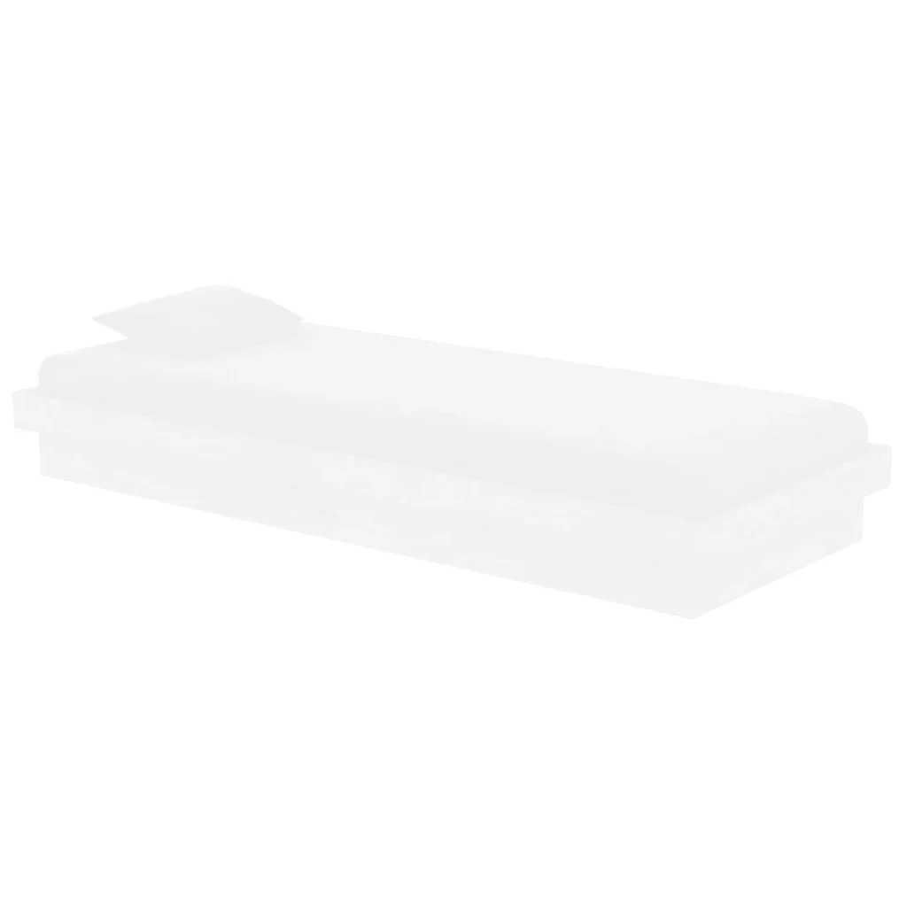 Letto singolo | Letto per adulti | Giroletto Bianco in Legno Massello 75x190 cm Small Single - Image 3