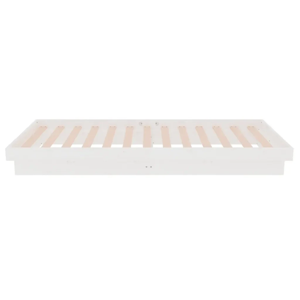 Letto singolo | Letto per adulti | Giroletto Bianco in Legno Massello 75x190 cm Small Single - Image 6