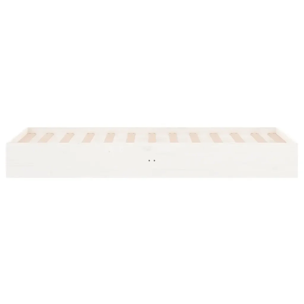 Letto singolo | Letto per adulti | Giroletto Bianco in Legno Massello 75x190 cm Small Single - Image 5