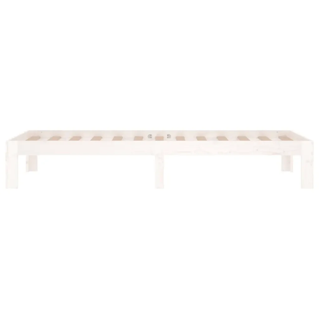 Letto singolo | Letto per adulti | Giroletto Bianco in Legno Massello 75x190 cm Small Single - Image 5