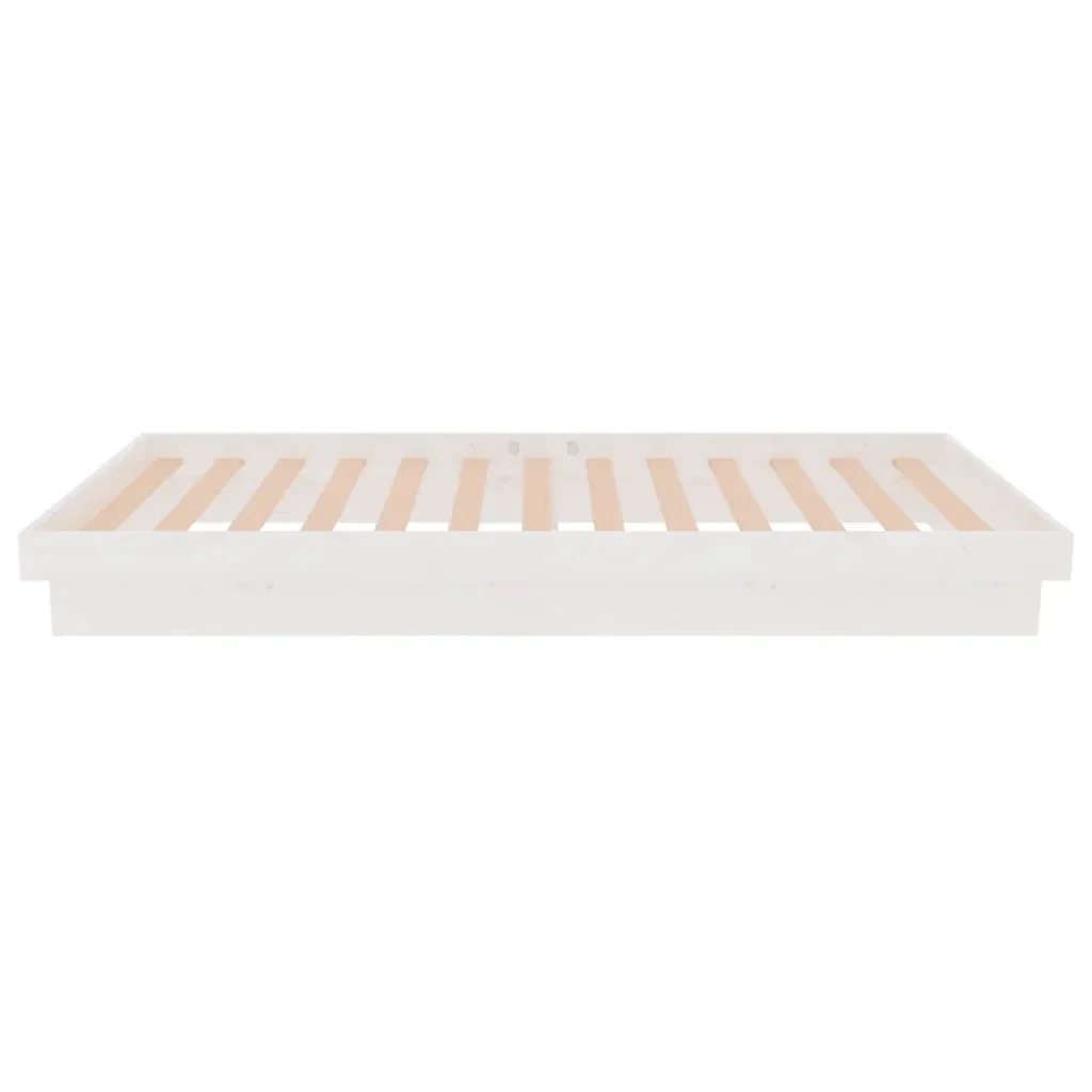 Letto singolo | Letto per adulti | Giroletto Bianco in Legno Massello 90x190 cm Single - Image 6