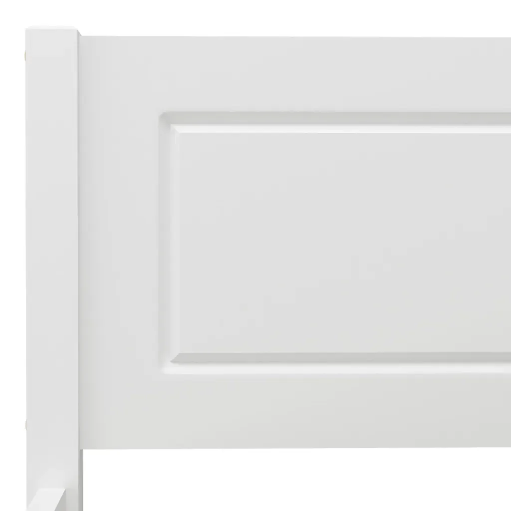 Letto singolo | Letto per adulti | Giroletto Bianco in Legno Massello di Pino 100x200 cm - Image 5