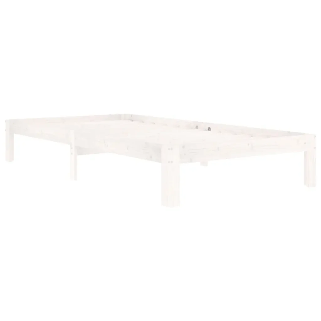 Letto singolo | Letto per adulti | Giroletto Bianco in Legno Massello di Pino 100x200 cm - Image 3