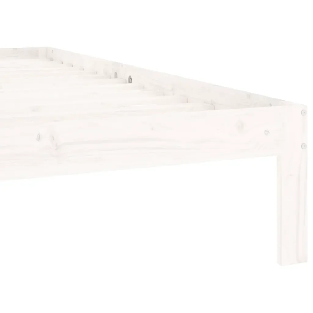 Letto singolo | Letto per adulti | Giroletto Bianco in Legno Massello di Pino 100x200 cm - Image 6