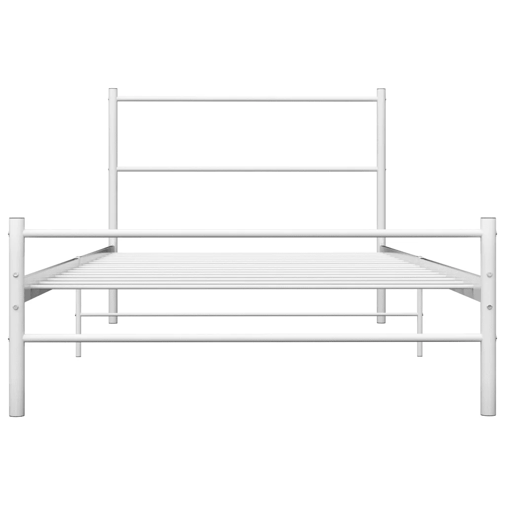 Letto singolo | Letto per adulti | Giroletto Bianco in Metallo 100x200 cm - Image 3