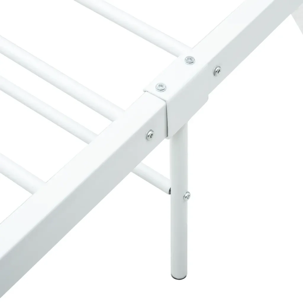 Letto singolo | Letto per adulti | Giroletto Bianco in Metallo 100x200 cm - Image 5