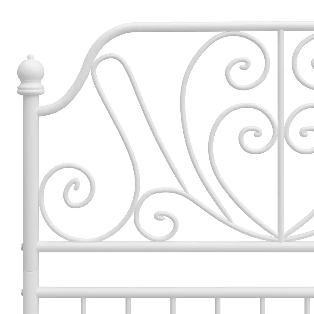 Letto singolo | Letto per adulti | Giroletto Bianco in Metallo 100x200 cm - Image 5