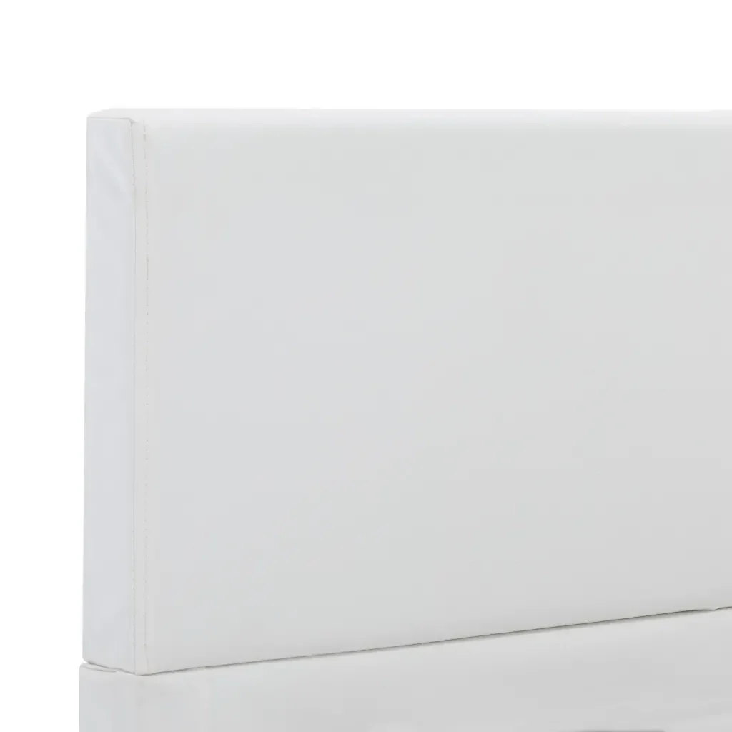 Letto singolo | Letto per adulti | Giroletto Bianco in Similpelle 90x200 cm - Image 5