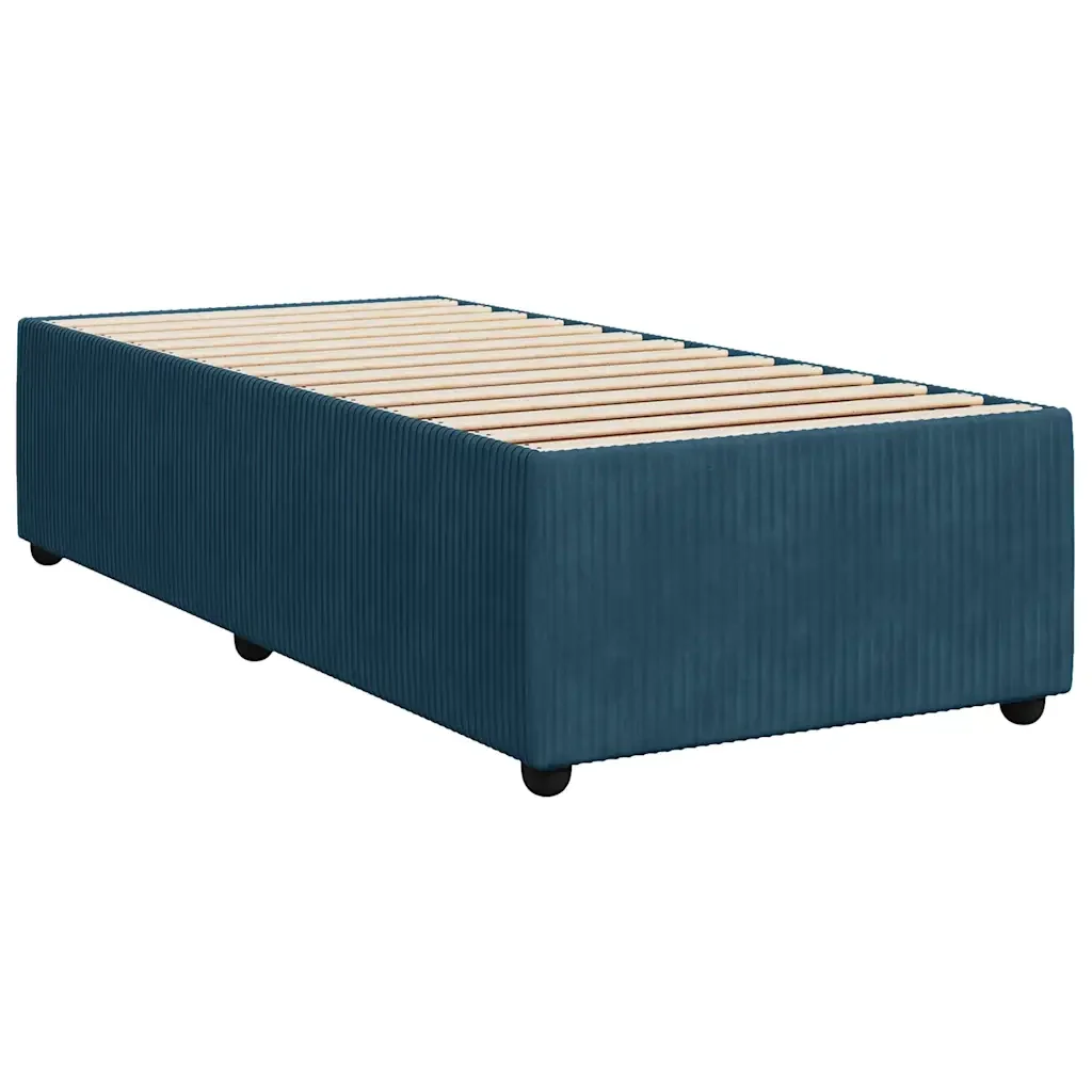 Letto singolo | Letto per adulti | Giroletto Blu 90x190 cm in Velluto - Image 4