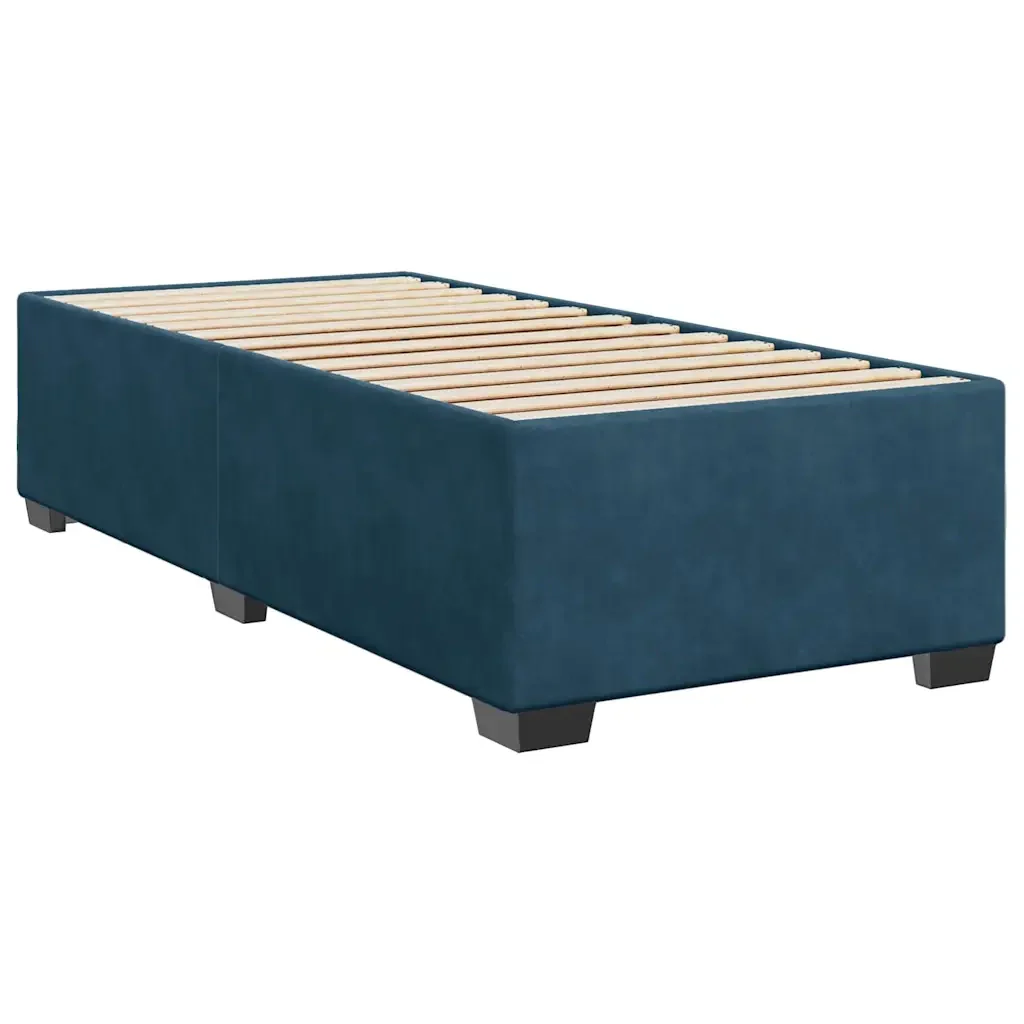 Letto singolo | Letto per adulti | Giroletto Blu 90x190 cm in Velluto - Image 6