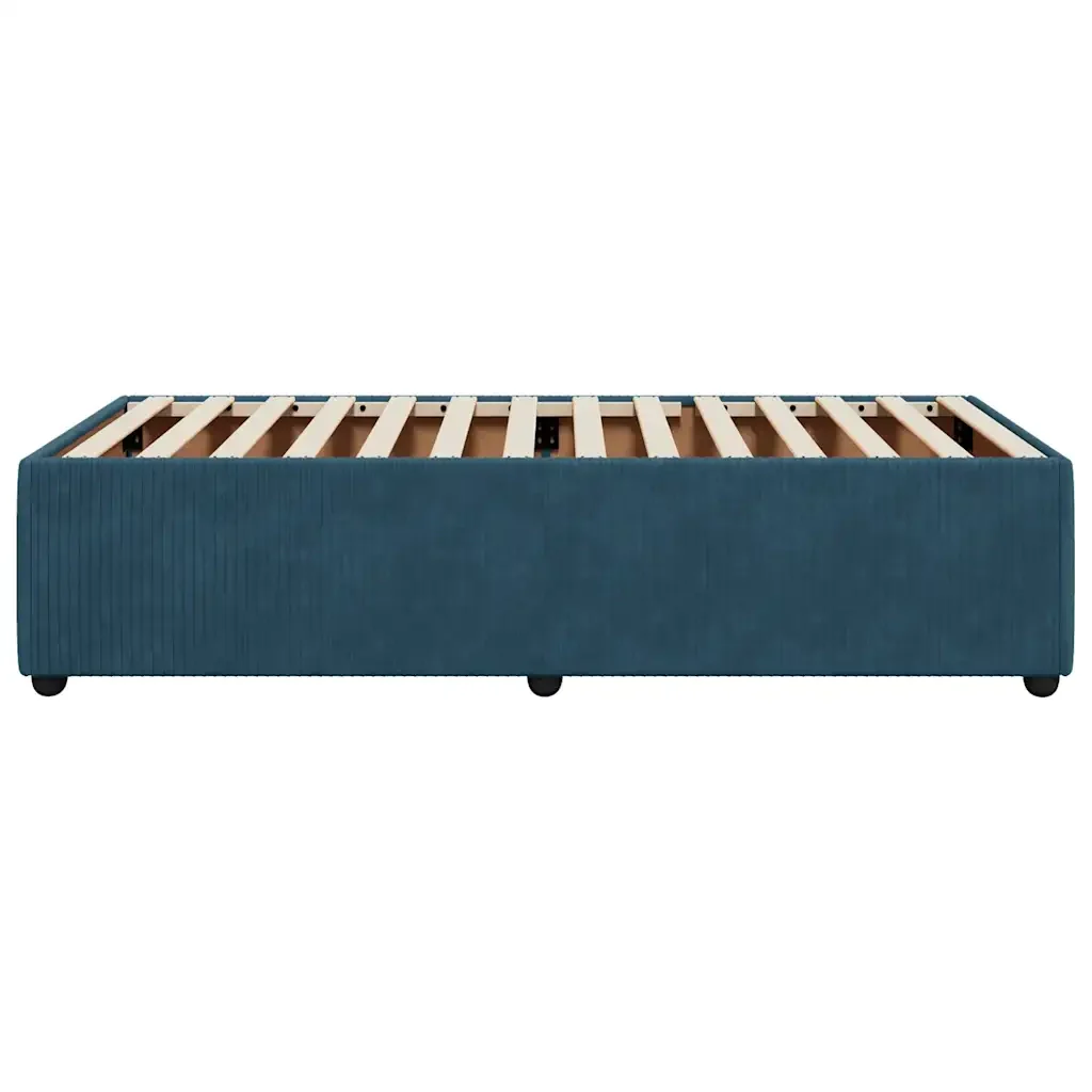 Letto singolo | Letto per adulti | Giroletto Blu 90x200 cm in Velluto - Image 5