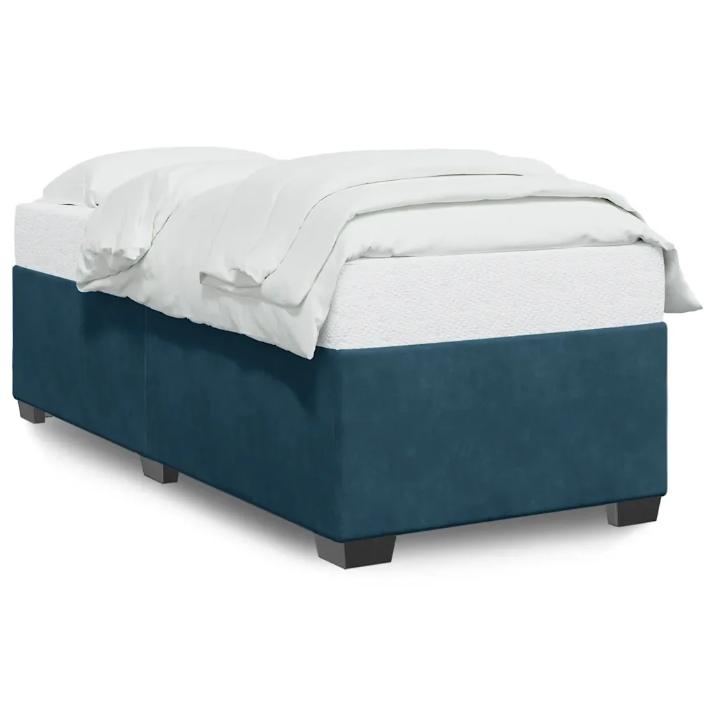 Letto singolo | Letto per adulti | Giroletto Blu 90x200 cm in Velluto