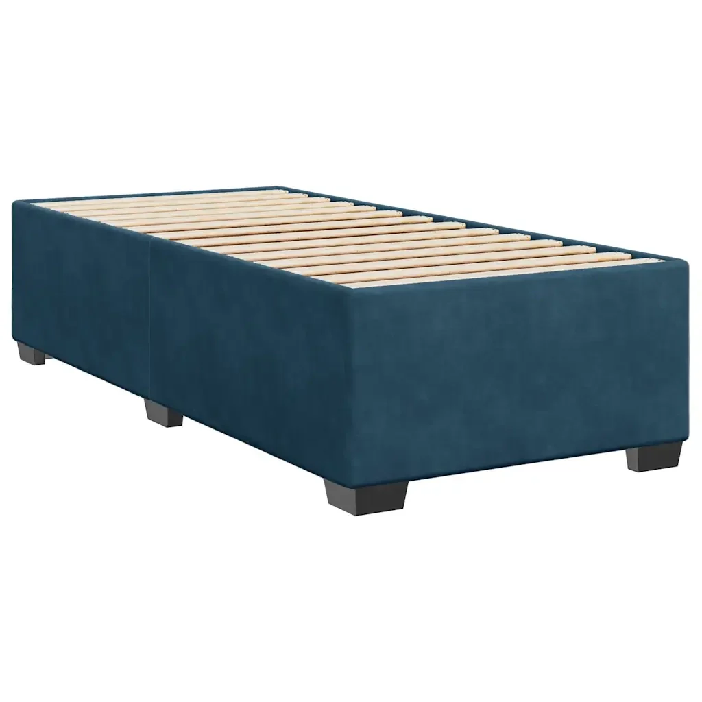 Letto singolo | Letto per adulti | Giroletto Blu 90x200 cm in Velluto - Image 6