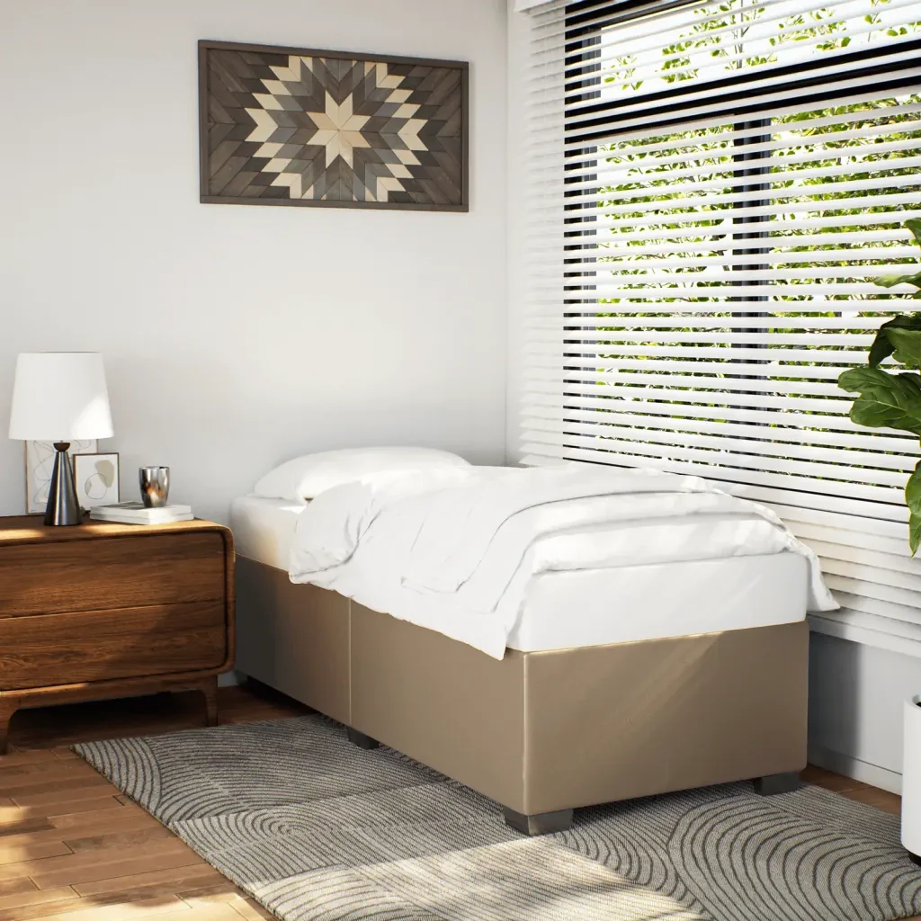 Letto singolo | Letto per adulti | Giroletto Cappuccino 100x200 cm in Similpelle - Image 2