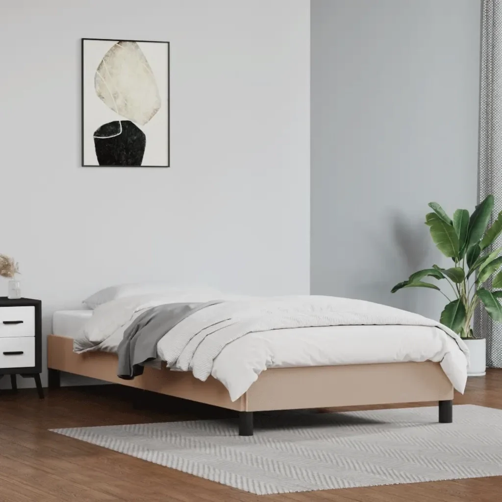 Letto singolo | Letto per adulti | Giroletto Cappuccino 80x200 cm in Similpelle - Image 2