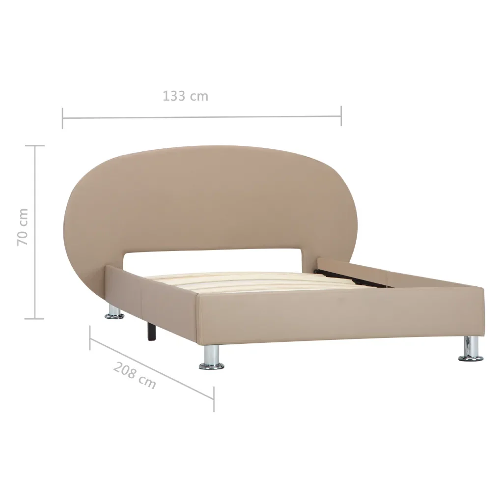 Letto singolo | Letto per adulti | Giroletto Cappuccino in Similpelle 100x200 cm - Image 7
