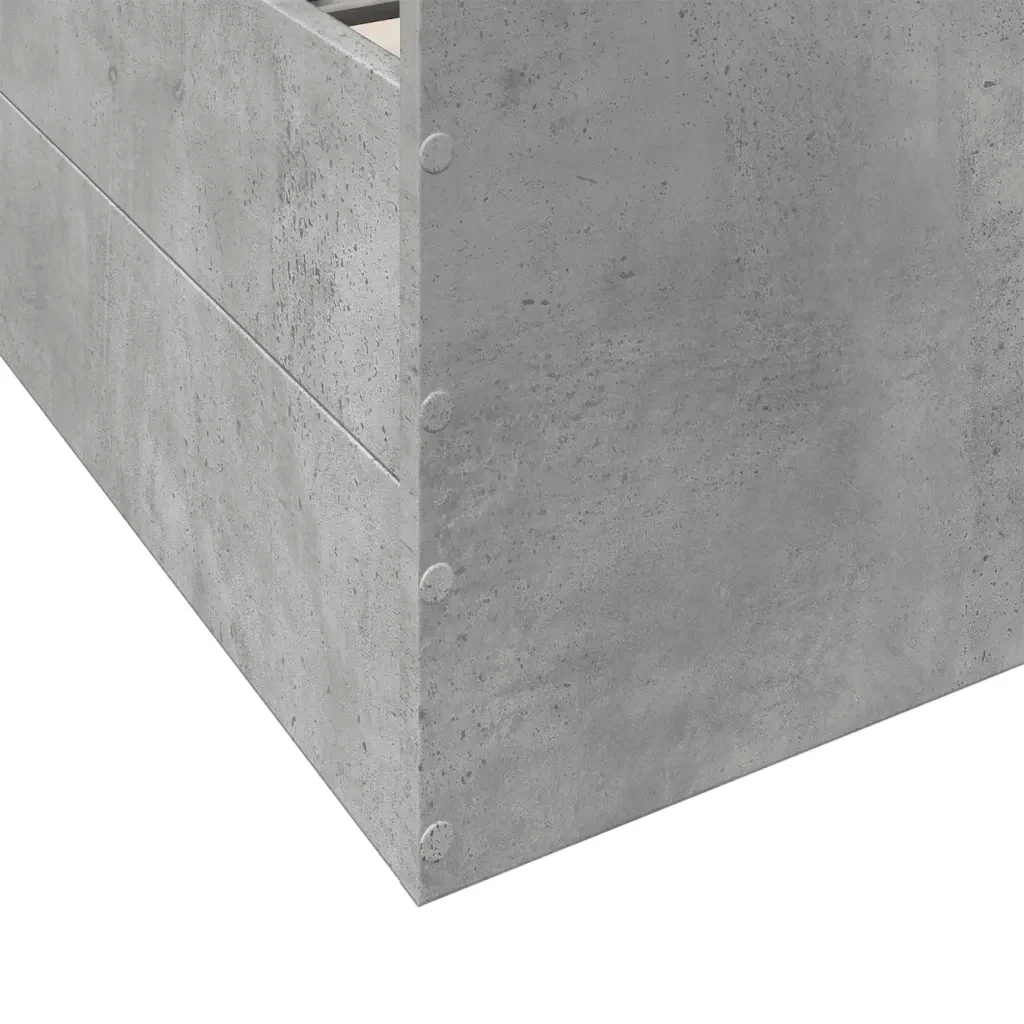 Letto singolo | Letto per adulti | Giroletto Cassetti Grigio Cemento 75x190 cm Legno Multistrato - Image 8