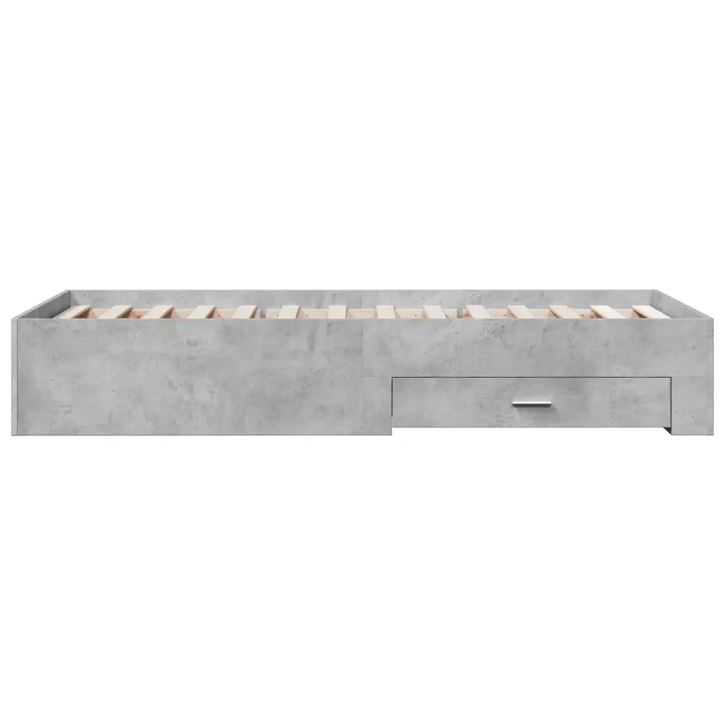 Letto singolo | Letto per adulti | Giroletto Cassetti Grigio Cemento 90x190 cm Legno Multistrato - Image 5