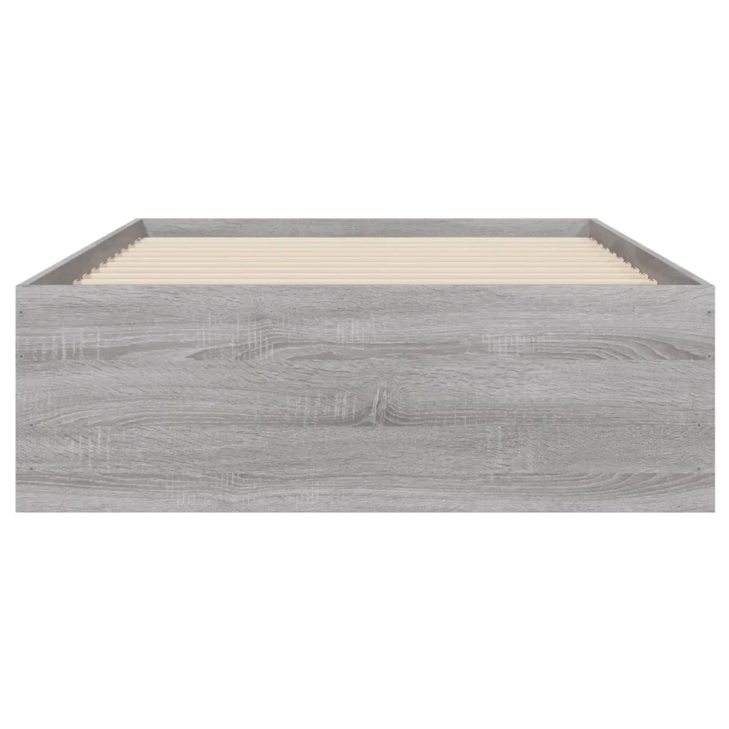 Letto singolo | Letto per adulti | Giroletto Cassetti Grigio Sonoma 100x200 cm Legno Multistrato - Image 6