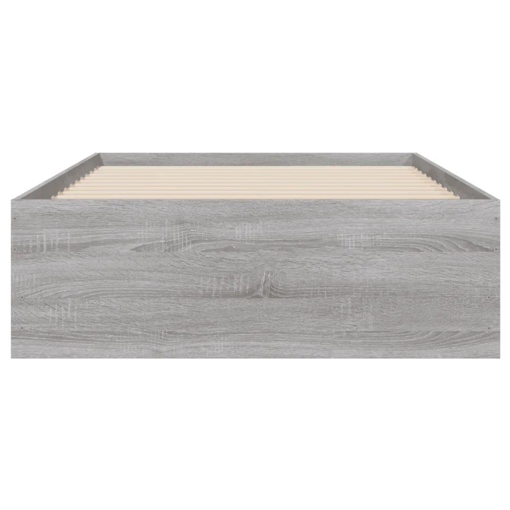 Letto singolo | Letto per adulti | Giroletto Cassetti Grigio Sonoma 90x200 cm Legno Multistrato - Image 6