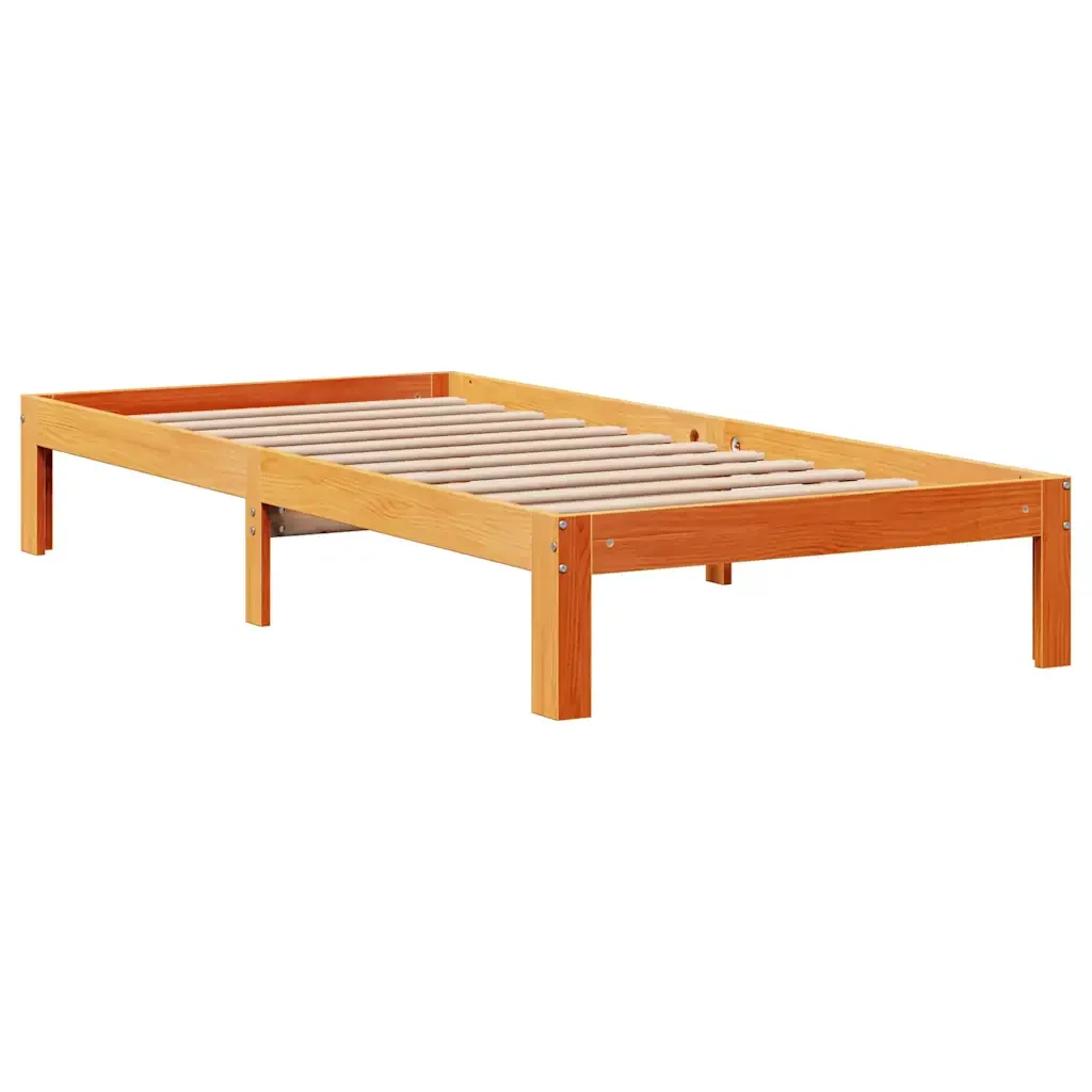 Letto singolo | Letto per adulti | Giroletto Cassetti Marrone Cera 100x200 cm Legno Massello Pino - Image 5