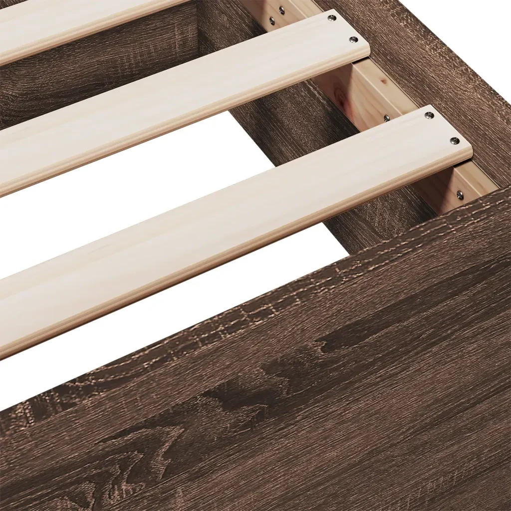 Letto singolo | Letto per adulti | Giroletto Cassetti Rovere Marrone 75x190 cm Legno Multistrato - Image 9