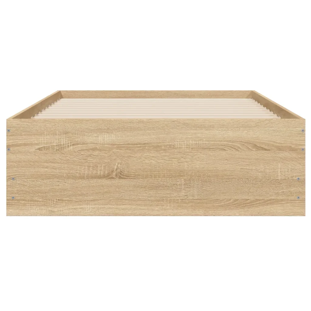 Letto singolo | Letto per adulti | Giroletto Cassetti Rovere Sonoma 100x200 cm Legno Multistrato - Image 6
