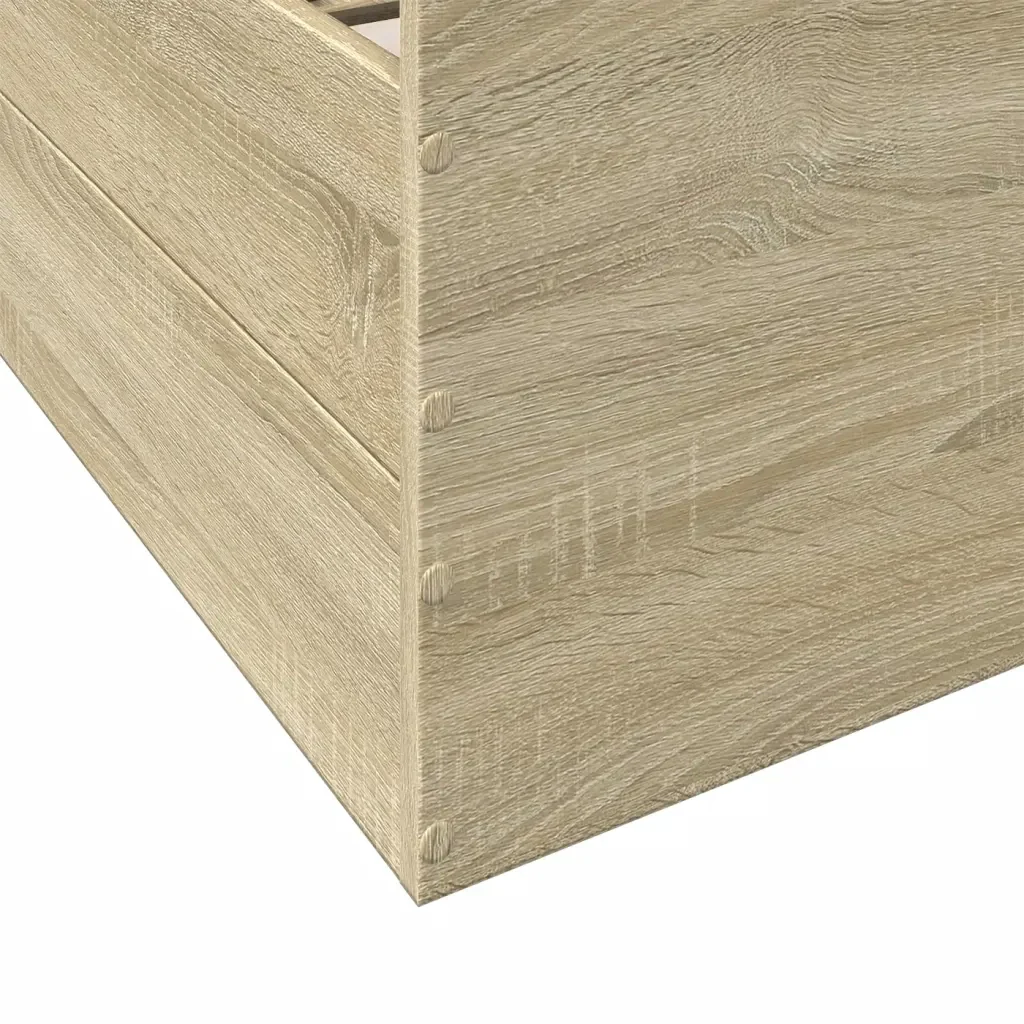 Letto singolo | Letto per adulti | Giroletto Cassetti Rovere Sonoma 75x190 cm Legno Multistrato - Image 8