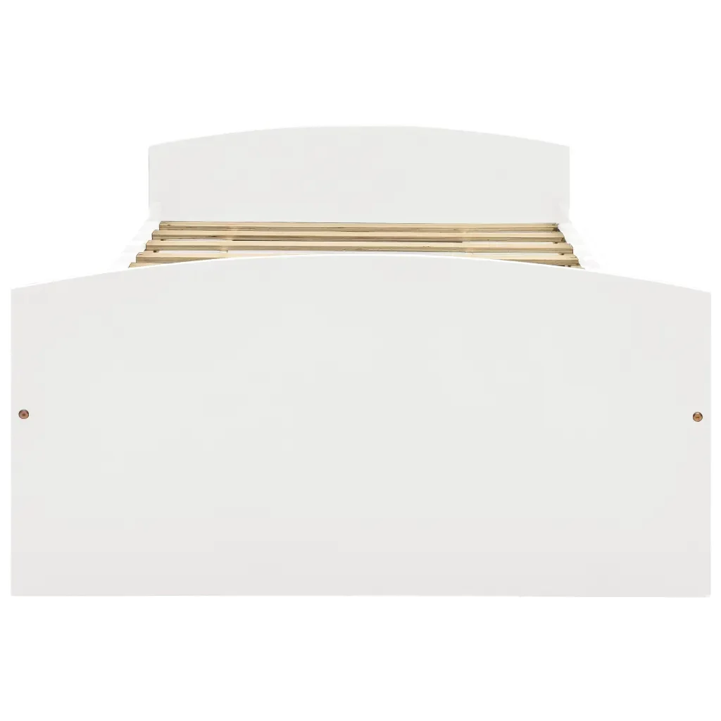 Letto singolo | Letto per adulti | Giroletto con 2 Cassetti Bianco in Legno di Pino 90x200 cm - Image 3