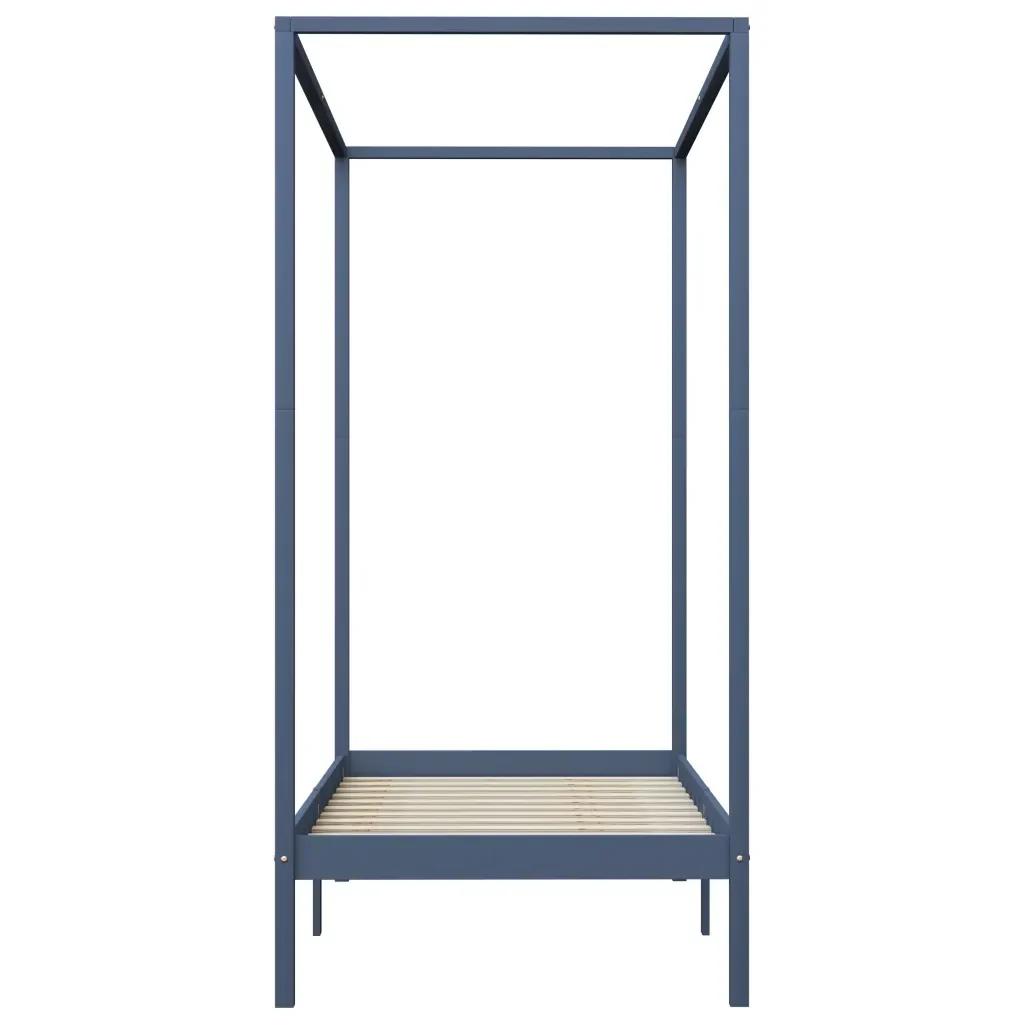 Letto singolo | Letto per adulti | Giroletto con Baldacchino senza Materasso Grigio Pino 90x200 cm - Image 3