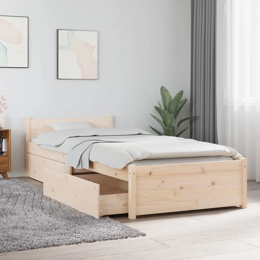 Letto singolo | Letto per adulti | Giroletto con Cassetti 75x190 cm Small Single - Image 2