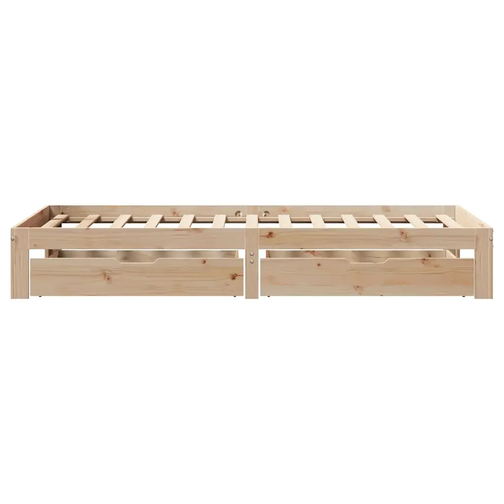 Letto singolo | Letto per adulti | Giroletto con Cassetti 90x190 cm in Legno Massello di Pino - Image 7