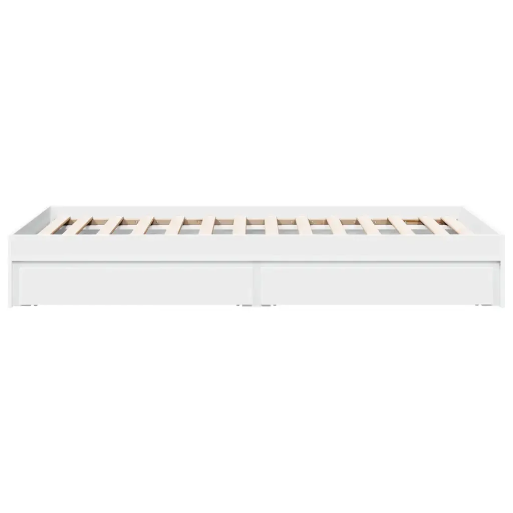 Letto singolo | Letto per adulti | Giroletto con Cassetti Bianco 75x190 cm in Legno Multistrato - Image 5