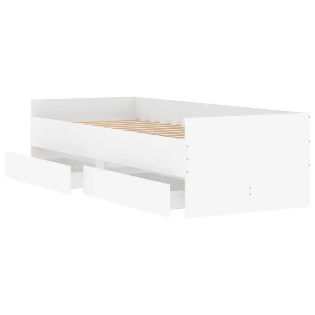 Letto singolo | Letto per adulti | Giroletto con Cassetti Bianco 90x190 cm - Image 5